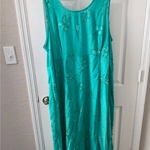 R&K Teal Floral Maxi Dress